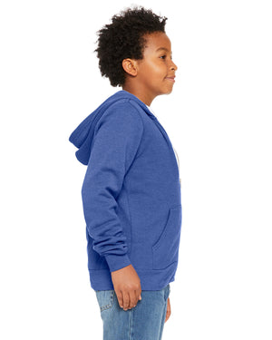 Bella + Canvas Youth Sponge Fleece Full-Zip Hooded Sweatshirt