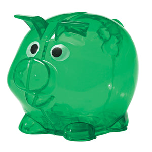 Mini Plastic Piggy Bank - Translucent Green