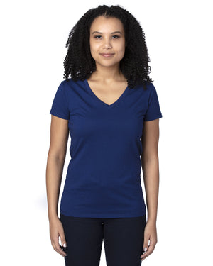 Threadfast Ladies' Ultimate CVC V-Neck T-Shirt