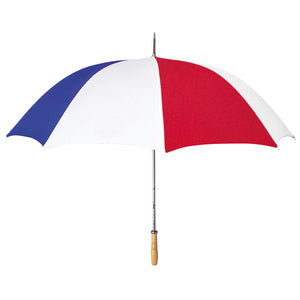 60" Arc Golf Umbrella - Red With White With Blue