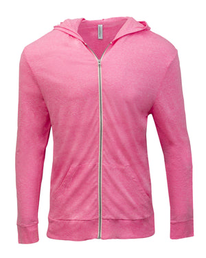 Threadfast Unisex Triblend Full-Zip Light Hoodie