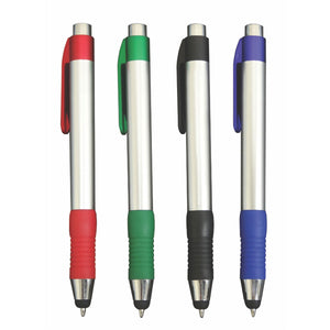 Satellite Plastic Plunger Action Pen with Soft Stylus - CM1128