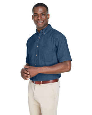 Harriton Men's Short-Sleeve Denim Shirt