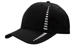 6 Panel Cap Breathable P-Twill Emb Checks - Custom Embroidered - HP_4010 - Black with White