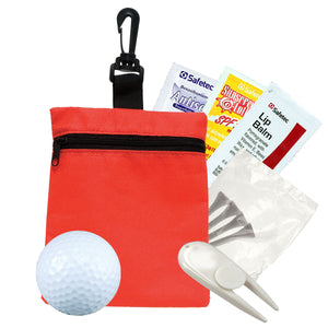 Golf and Suncare in a Bag Gift Set - Red Bag and White Divot Tool