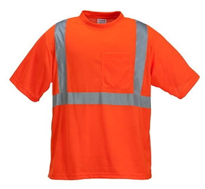 High Visibility Polyester Jersey T-Shirt with Pocket - CM5023 - Safety Orange