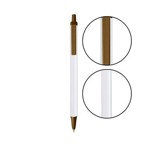 White BIC® Clic Stic® Pen - White With Metallic Brown