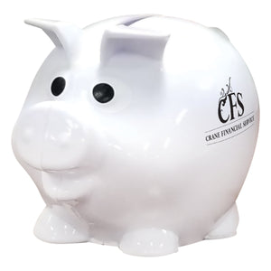 Mini Plastic Piggy Bank - White