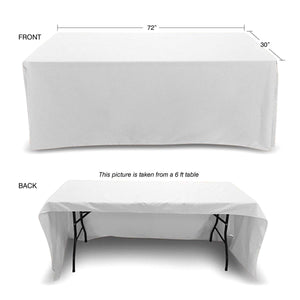 6’ Sublimated Table Cloth, Drape Style, 3 sided, Open Back