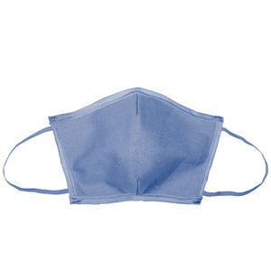 Flat Fold Canvas Face Mask With Elastic Loops - Cornflower