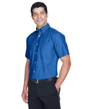 Harriton Men's Short-Sleeve Oxford with Stain-Release