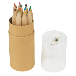 12-Piece Colored Pencils Tube With Sharpener