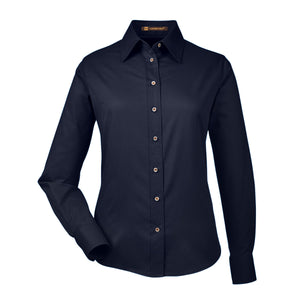 Ladies' Easy Blend™ Long-Sleeve Twill Shirt with Stain-Release - Black