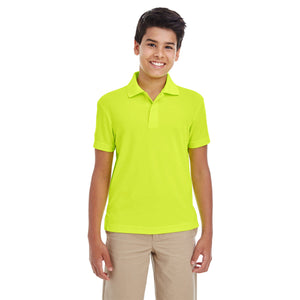 88181Y Core 365 Youth Origin Performance Piqué Polo - Safety Yellow