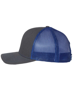 Richardson 112 Adjustable Snapback Trucker Cap - Charcoal With Royal