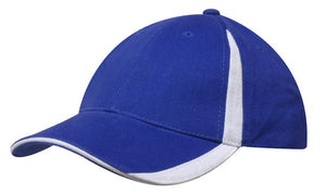 6 Panel BHC Cap with Inserts On Peak & Crown - Custom Embroidered - HP_4014 - Royal with White