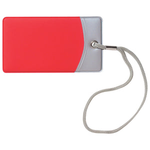 Mod Luggage Tag - Silver With Red