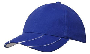 6 Panel BHC Cap with Peak Inserts - Custom Embroidered - HP_4018 - Royal with White