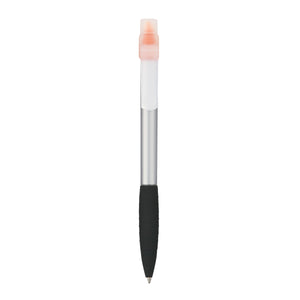 Neptune Pen With Highlighter - Silver With Orange