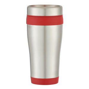 15 Oz. Stainless Steel Aspen Tumbler - Silver With Red