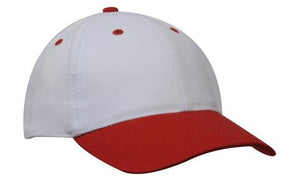 Heavyweight Sports Cap Two Tone - White With Red