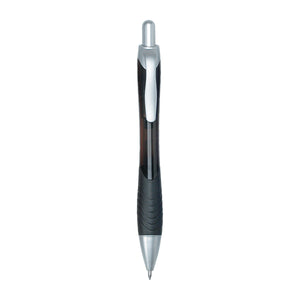 Rio Ballpoint Pen With Contoured Rubber Grip - Translucent Black