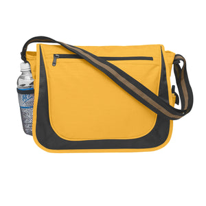 Messenger Bag With Matching Striped Handle (Yellow)