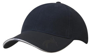 6 Panel BHC Golf Cap Embossed Peak - Custom Embroidered - HP_4022 - Navy with White