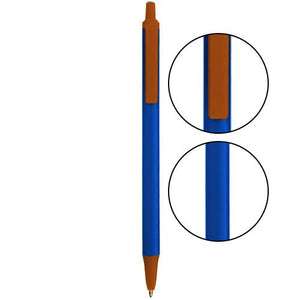 Cobalt BIC® Clic Stic® Pen - Cobalt With Metallic Orange