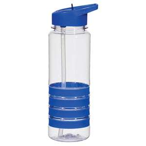 24 Oz. Tritan™ Banded Gripper Bottle With Straw - Clear With Blue