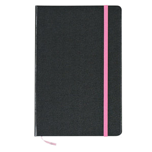 Shelby 5" x 7" Notebook - Black With Pink