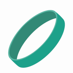 Silicone Wrist Bands - Debossed with Color - CM2050_DEBC - Teal