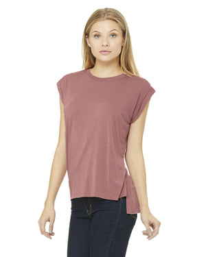 Bella + Canvas Ladies' Flowy Muscle T-Shirt with Rolled Cuff