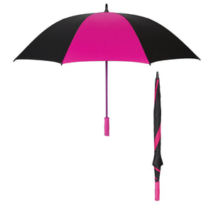 60" Arc Splash of Color Golf Umbrella - Black With Fuchsia