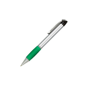 Toronado Plastic Twist-Action Promotional Pen - CM1030 - Silver with Green