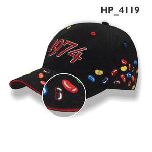 6 Panel BHC Embroidered Jelly Bean Cap - Custom Embroidered - HP_4119 - Black