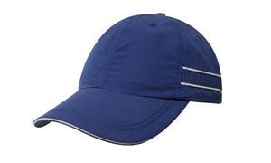 Microfibre Sports Cap Piping-Sand - Custom Embroidered - HP_4077 - Royal with White