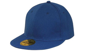 6 Panel American Twill Flat Peak Cap - Custom Embroidered - Royal