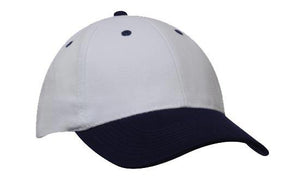 Heavyweight Sports Cap Two Tone - White With Navy