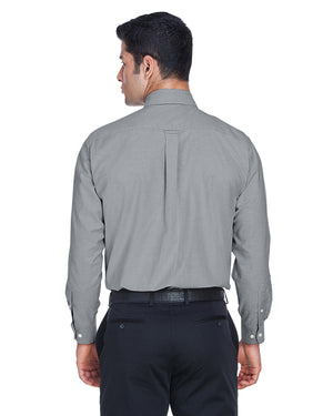 Harriton Men's Long-Sleeve Oxford with Stain-Release