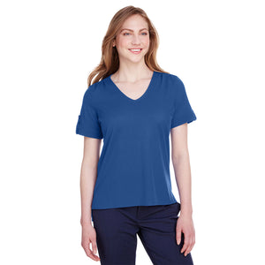 Ladies' CrownLux Performance™ Plaited Rolled-Sleeve Top - True Royal