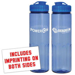 24 oz Prestige Bottle with Flip Top Lid - includes imprints on both sides