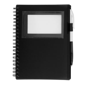 Spiral Notebook With ID Window - Black