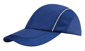 4 Panel Sports Cap with Mesh Inserts - Custom Embroidered - HP_3802 - Royal with White