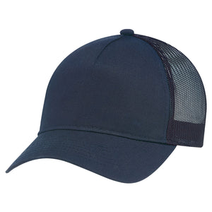 Constructed Full-Fit-Five Mesh Back Cap with Ponytail opening - Navy