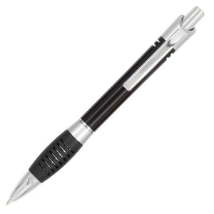 Breeze Plastic Plunger Action Pen with Metal Clip - CM1011 - Black