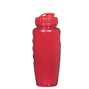 30 Oz. Poly-Clear™ Gripper Bottle - Translucent Red