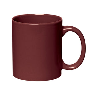 11 Oz. Colored Stoneware Mug - Solid/Two-Tone - Maroon