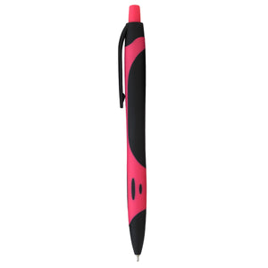 Sleek Write Two-Tone Rubberized Pen - Black With Pink