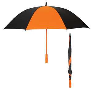 60" Arc Splash of Color Golf Umbrella - Black With Orange